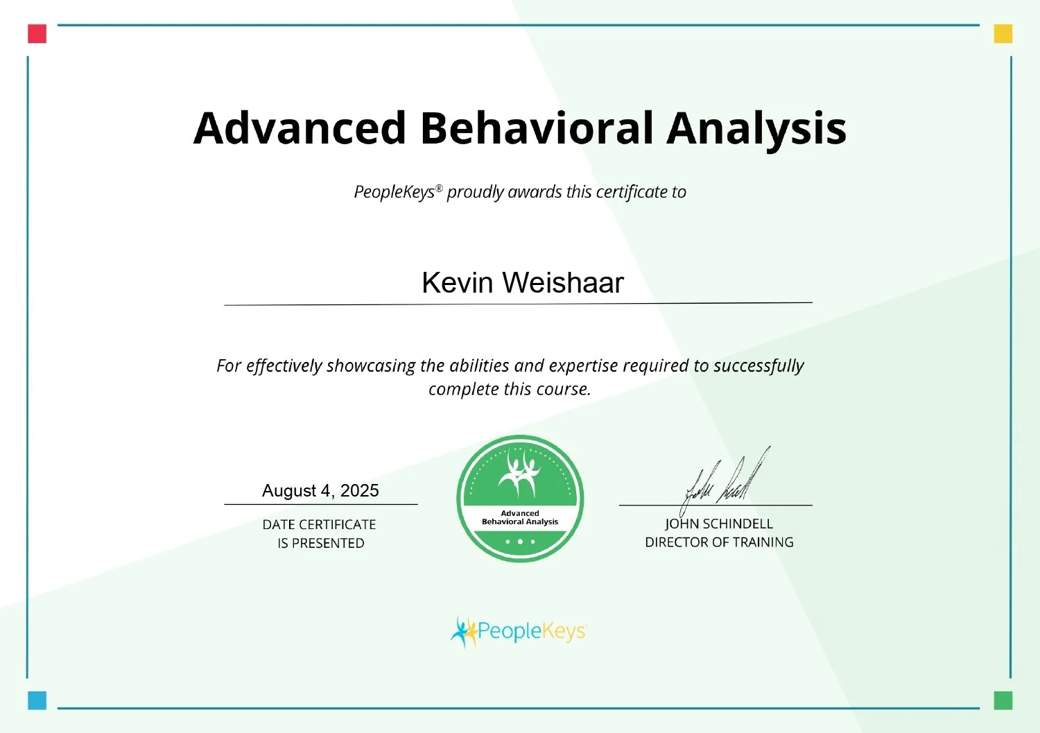 Advanced Behavioral Analysis Certificate